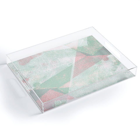 Susanne Kasielke Holistic Geometric Texture Pink Acrylic Tray