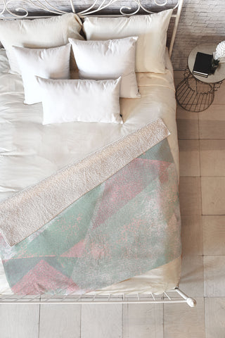 Susanne Kasielke Holistic Geometric Texture Pink Fleece Throw Blanket