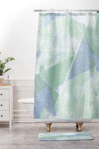 Susanne Kasielke Holistic Geometric Texture Shower Curtain And Mat
