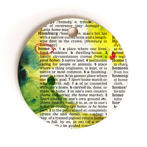Susanne Kasielke Home Dictionary Art Cutting Board Round