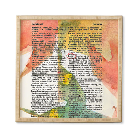 Susanne Kasielke Honey Dictionary Art Framed Wall Art