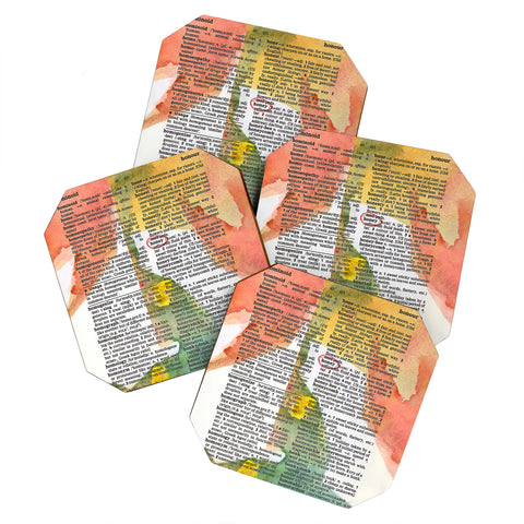 Susanne Kasielke Honey Dictionary Art Coaster Set