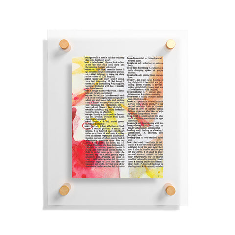 Susanne Kasielke Love Dictionary Art Floating Acrylic Print