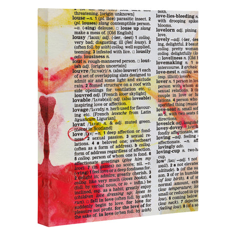 Susanne Kasielke Love Dictionary Art Art Canvas