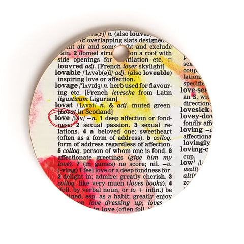 Susanne Kasielke Love Dictionary Art Cutting Board Round