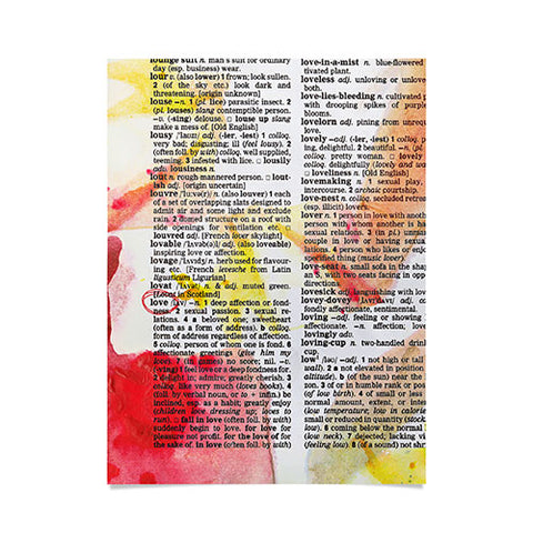 Susanne Kasielke Love Dictionary Art Poster