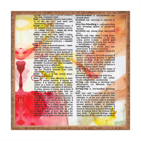 Susanne Kasielke Love Dictionary Art Square Tray