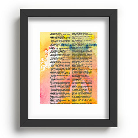 Susanne Kasielke Lucky Dictionary Art Recessed Framing Rectangle