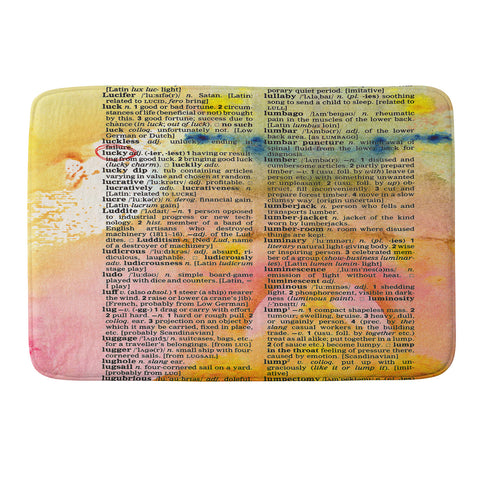 Susanne Kasielke Lucky Dictionary Art Memory Foam Bath Mat