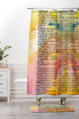 Susanne Kasielke Lucky Dictionary Art Shower Curtain And Mat
