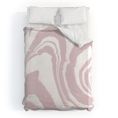 Susanne Kasielke Marble Structure Baby Pink Duvet Cover
