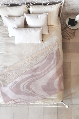 Susanne Kasielke Marble Structure Baby Pink Fleece Throw Blanket