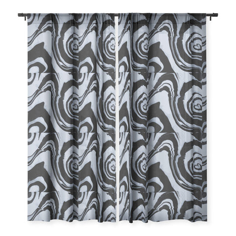 Susanne Kasielke Marble Structure Desert Sage Dark Sheer Window Curtain