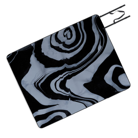 Susanne Kasielke Marble Structure Desert Sage Dark Picnic Blanket