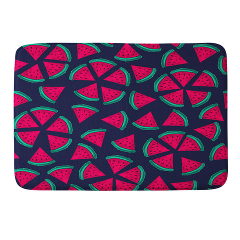 Susanne Kasielke Melon Choly Fruit Salad Dark Memory Foam Bath Mat