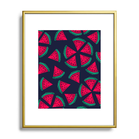Susanne Kasielke Melon Choly Fruit Salad Dark Metal Framed Art Print