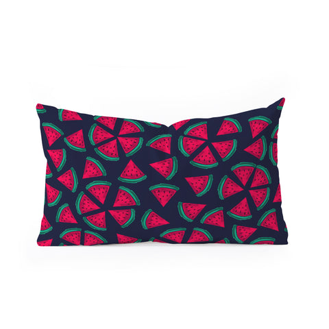 Susanne Kasielke Melon Choly Fruit Salad Dark Oblong Throw Pillow