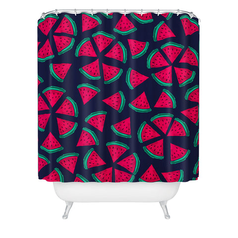 Susanne Kasielke Melon Choly Fruit Salad Dark Shower Curtain