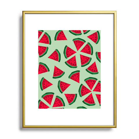 Susanne Kasielke Melon Choly Fruit Salad Turqoise Metal Framed Art Print