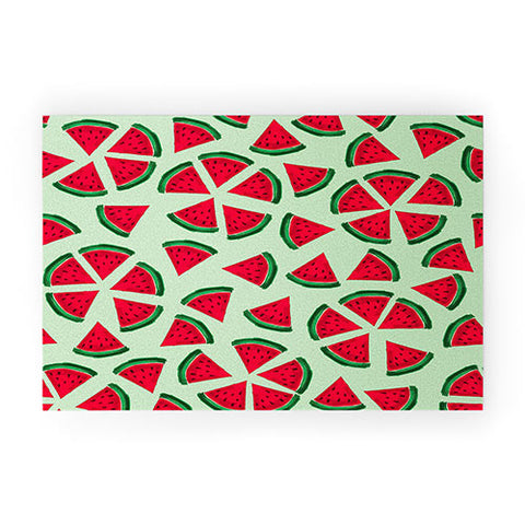 Susanne Kasielke Melon Choly Fruit Salad Turqoise Welcome Mat