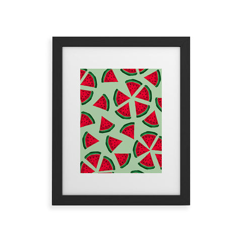 Susanne Kasielke Melon Choly Fruit Salad Turqoise Framed Art Print