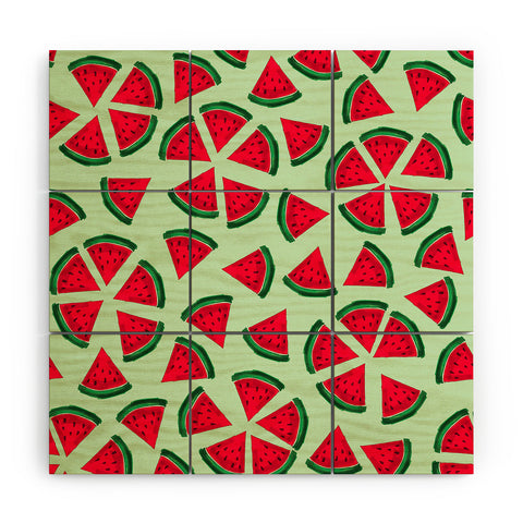 Susanne Kasielke Melon Choly Fruit Salad Turqoise Wood Wall Mural