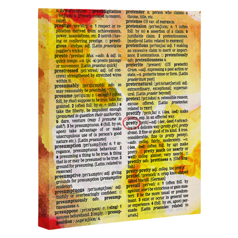Susanne Kasielke Pretty Dictionary Art Art Canvas
