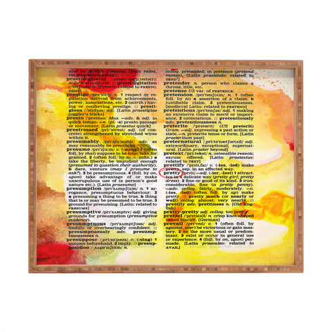 Susanne Kasielke Pretty Dictionary Art Rectangular Tray