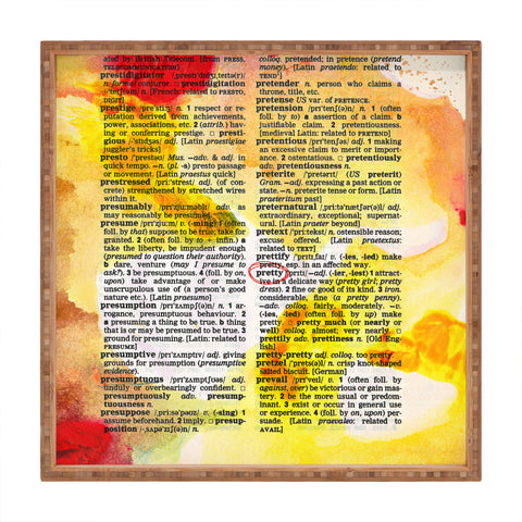 Susanne Kasielke Pretty Dictionary Art Square Tray