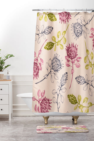 Susanne Kasielke Protea Flower Tropics Shower Curtain And Mat