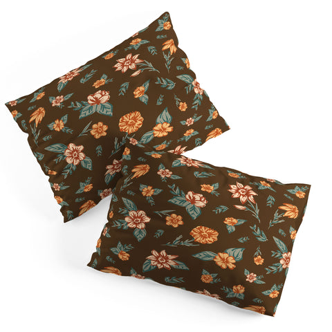 Susanne Kasielke Retro Vintage Florals Dark Pillow Shams