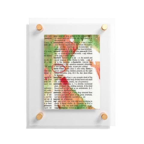 Susanne Kasielke Santa Claus Dictionary Art Floating Acrylic Print