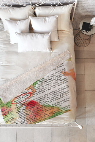 Susanne Kasielke Santa Claus Dictionary Art Fleece Throw Blanket