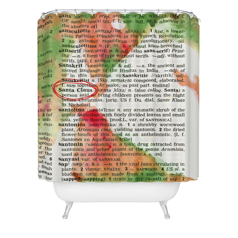 Susanne Kasielke Santa Claus Dictionary Art Shower Curtain