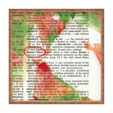 Susanne Kasielke Santa Claus Dictionary Art Square Tray