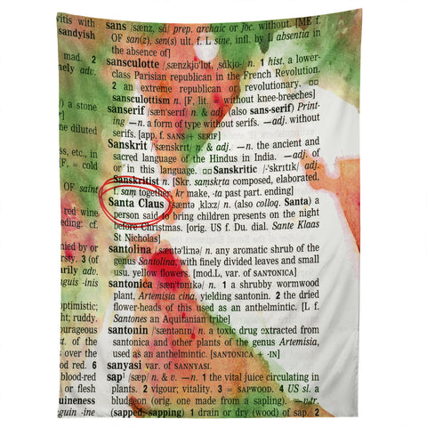 Susanne Kasielke Santa Claus Dictionary Art Tapestry