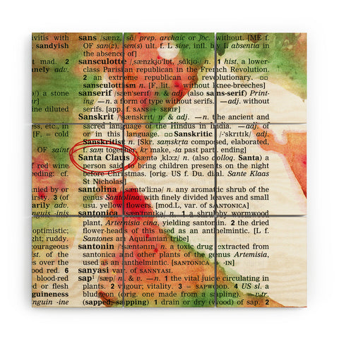 Susanne Kasielke Santa Claus Dictionary Art Wood Wall Mural