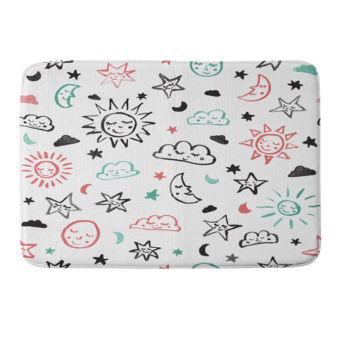 Susanne Kasielke Scandinavian kiddo cosmos Memory Foam Bath Mat