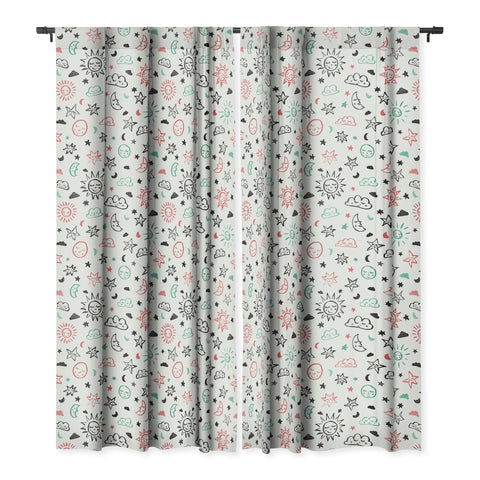 Susanne Kasielke Scandinavian kiddo cosmos Blackout Window Curtain