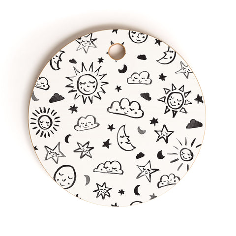 Susanne Kasielke Scandinavian kiddo cosmos II Cutting Board Round