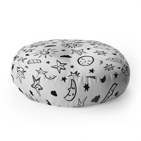 Susanne Kasielke Scandinavian kiddo cosmos II Floor Pillow Round