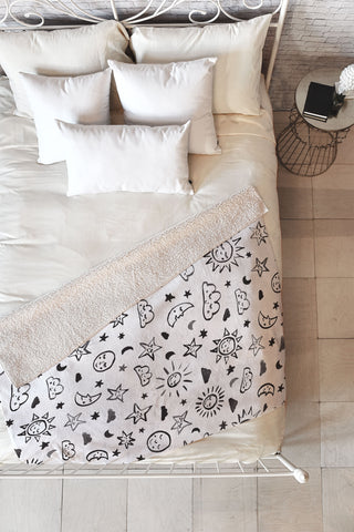 Susanne Kasielke Scandinavian kiddo cosmos II Fleece Throw Blanket