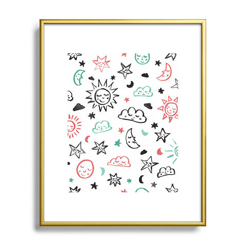 Susanne Kasielke Scandinavian kiddo cosmos Metal Framed Art Print