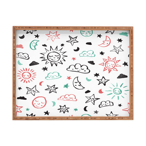 Susanne Kasielke Scandinavian kiddo cosmos Rectangular Tray