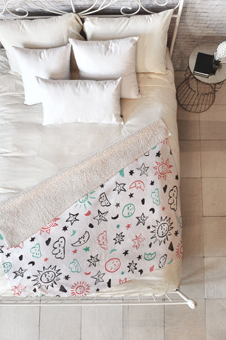 Susanne Kasielke Scandinavian kiddo cosmos Fleece Throw Blanket