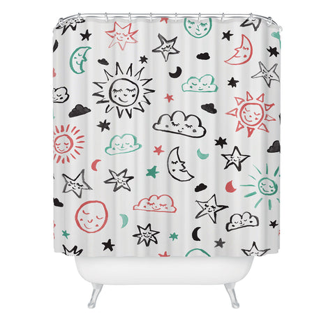 Susanne Kasielke Scandinavian kiddo cosmos Shower Curtain