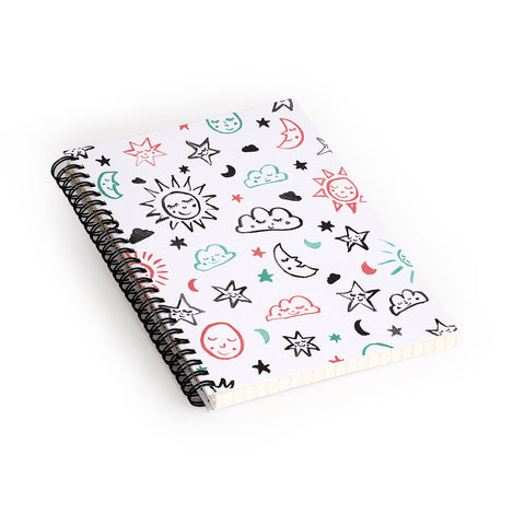Susanne Kasielke Scandinavian kiddo cosmos Spiral Notebook