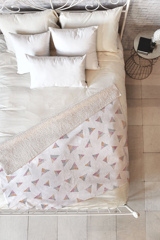 Susanne Kasielke Scandinavian Kiddo Triangles Fleece Throw Blanket
