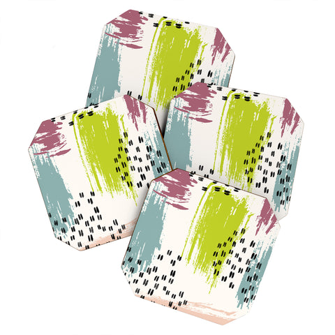 Susanne Kasielke Soft Geometric Marks Coaster Set