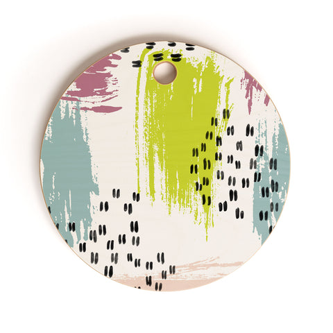 Susanne Kasielke Soft Geometric Marks Cutting Board Round